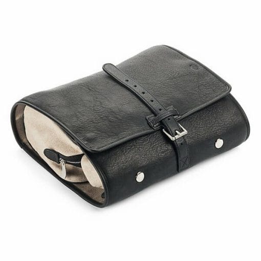 Hanging Leather Wash Bag With Buckle