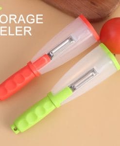 peeler with catcher tube red green and apple